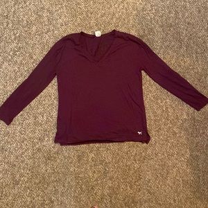 Pink maroon v shirt size medium